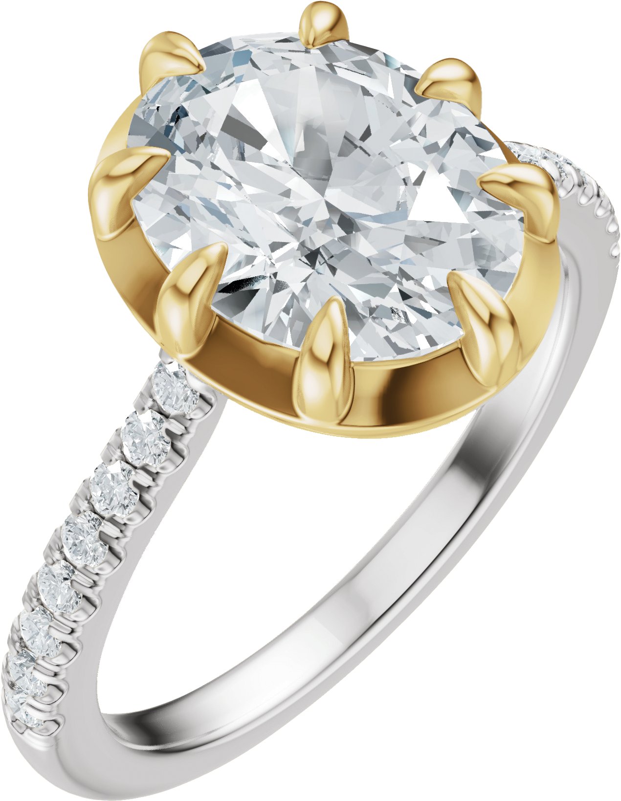 Claw-Prong Accented Bezel-Style Engagement Ring or Band