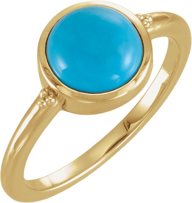Bezel-Set Beaded Cabochon Ring