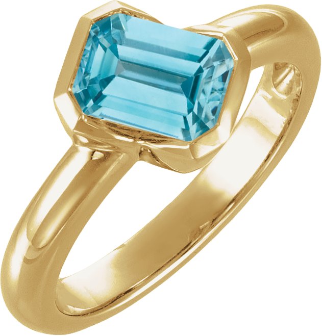 Half Bezel Asymmetric Solitaire Ring