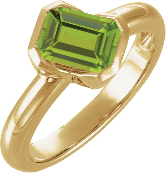 Half Bezel Asymmetric Solitaire Ring