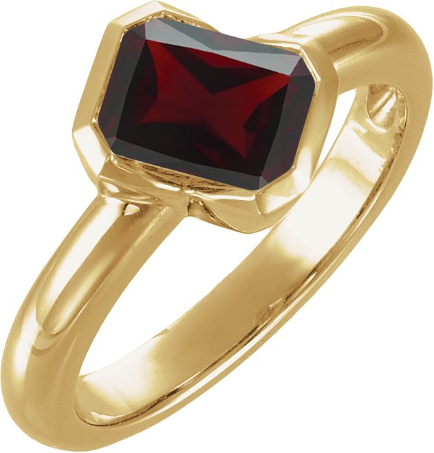 Half Bezel Asymmetric Solitaire Ring