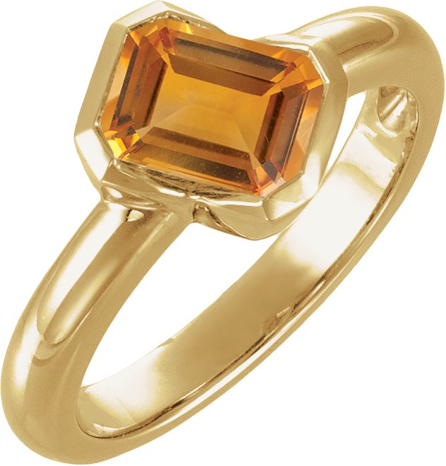 Half Bezel Asymmetric Solitaire Ring