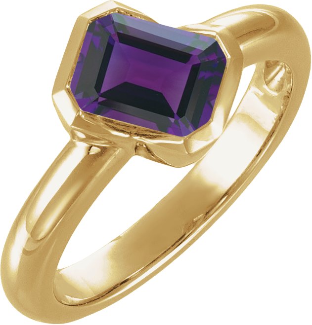Half Bezel Asymmetric Solitaire Ring
