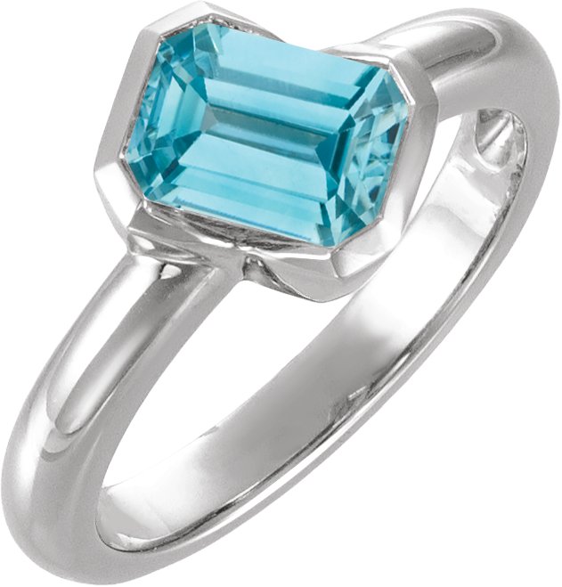Half Bezel Assymetric Solitaire Ring
