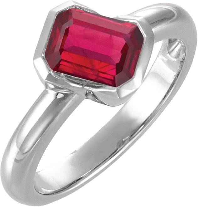 Half Bezel Assymetric Solitaire Ring