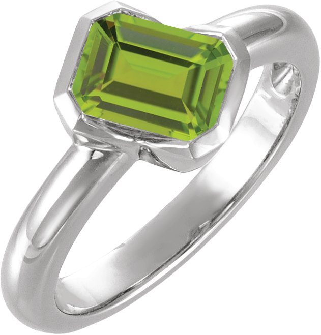 Half Bezel Assymetric Solitaire Ring