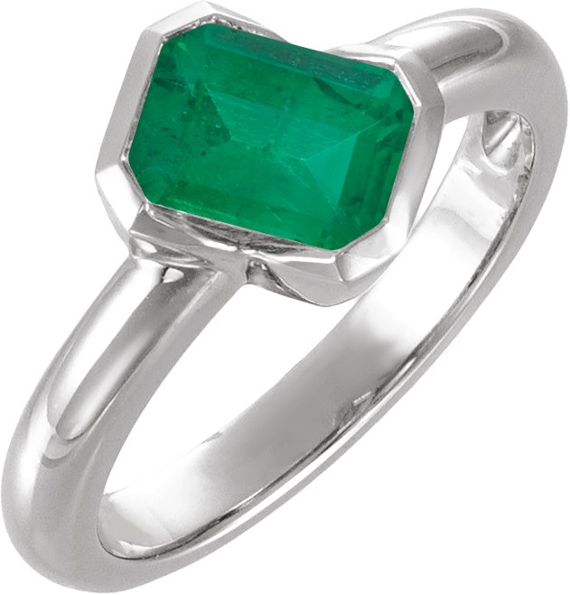 Half Bezel Assymetric Solitaire Ring
