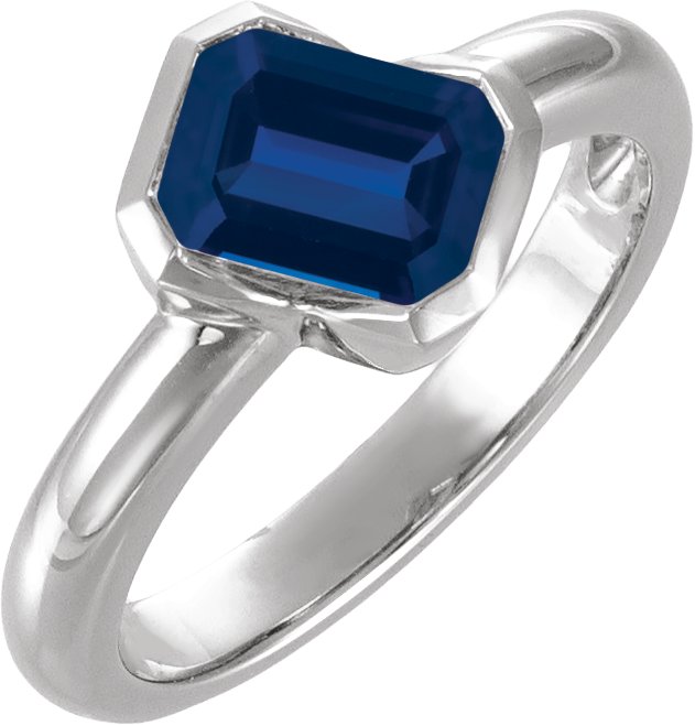 Half Bezel Assymetric Solitaire Ring