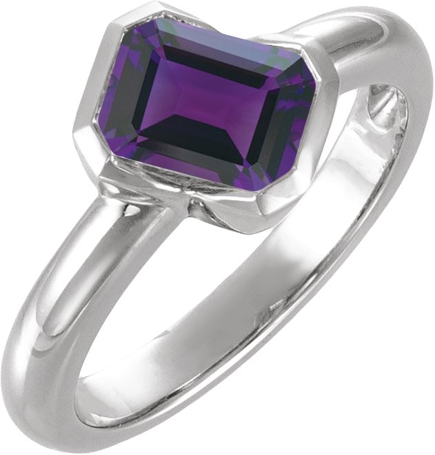 Half Bezel Assymetric Solitaire Ring