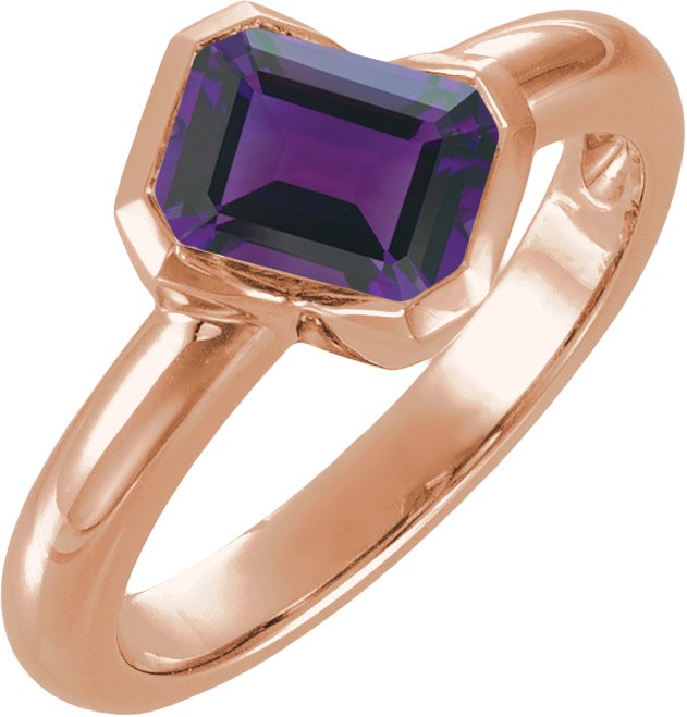 Half Bezel Asymmetric Solitaire Ring