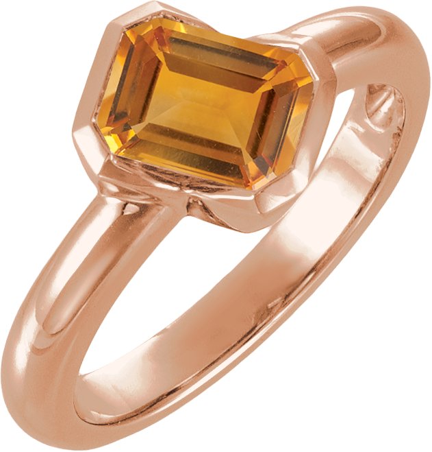Half Bezel Asymmetric Solitaire Ring