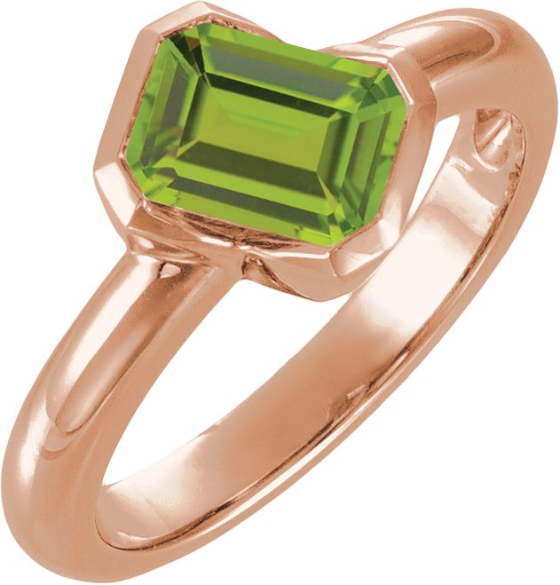 Half Bezel Asymmetric Solitaire Ring
