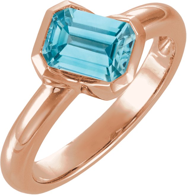 Half Bezel Asymmetric Solitaire Ring