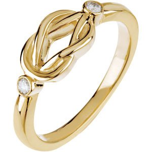 14K Yellow .06 CTW Diamond Knot Ring 