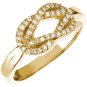 14K Yellow 1/5 CTW Natural Diamond Knot Ring