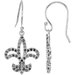 14K White 1/2 CTW Natural Black Diamond Fleur-de-Lis Earrings