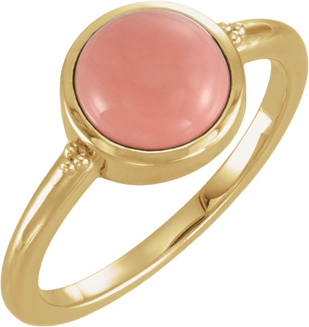 Bezel-Set Beaded Cabochon Ring
