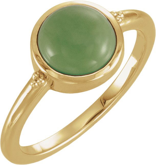 Bezel-Set Beaded Cabochon Ring