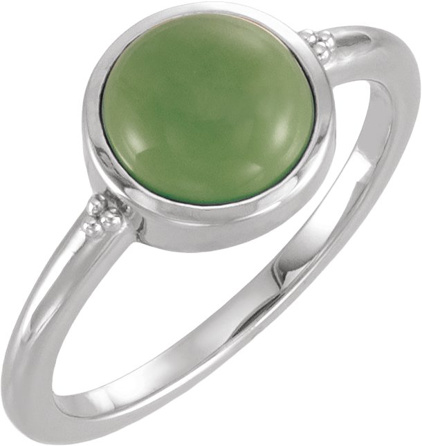 Bezel-Set Beaded Cabochon Ring
