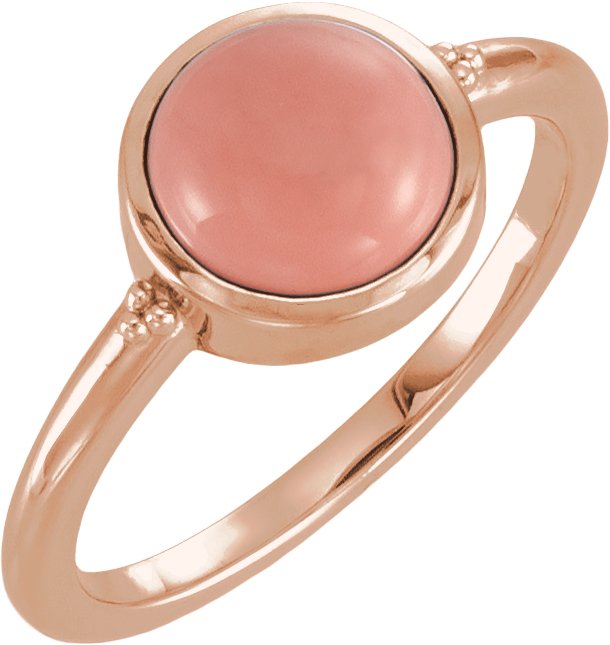 Bezel-Set Beaded Cabochon Ring
