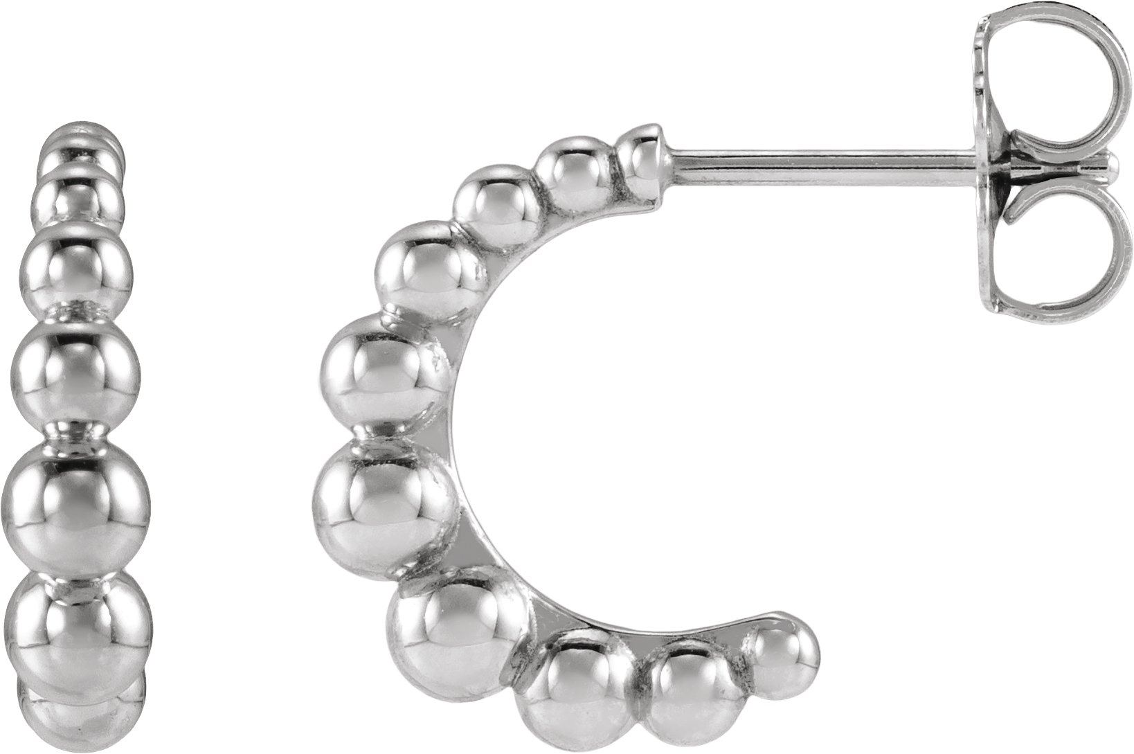 Graduated Bead Hoop Earrings