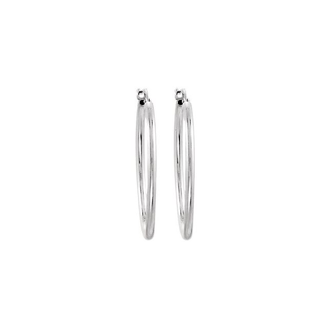 Sterling Silver 18x24 mm Oval Tube Hoop Earrings