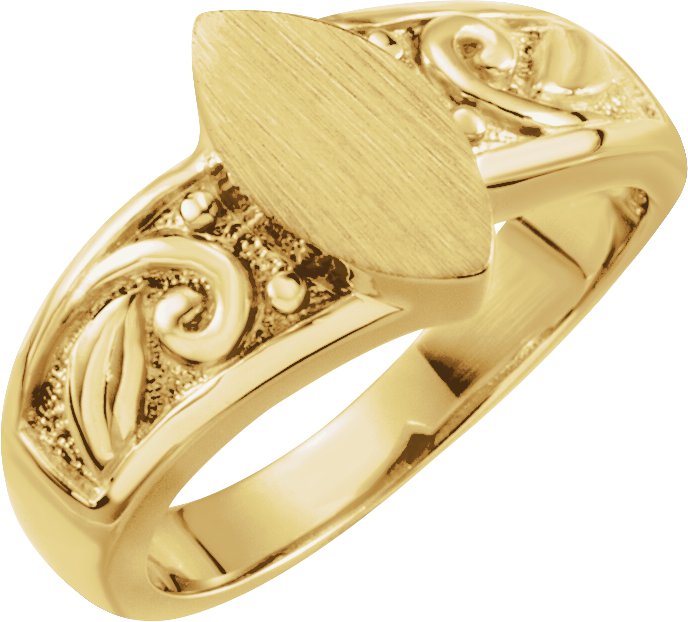 11x6 mm Marquise Signet Ring view 3