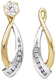 14K White/Yellow 1/5 CTW Natural Diamond Earring Jackets - 61385-2594560-P