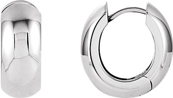 Sterling Silver Hinged 16.75 mm Hoop Earrings