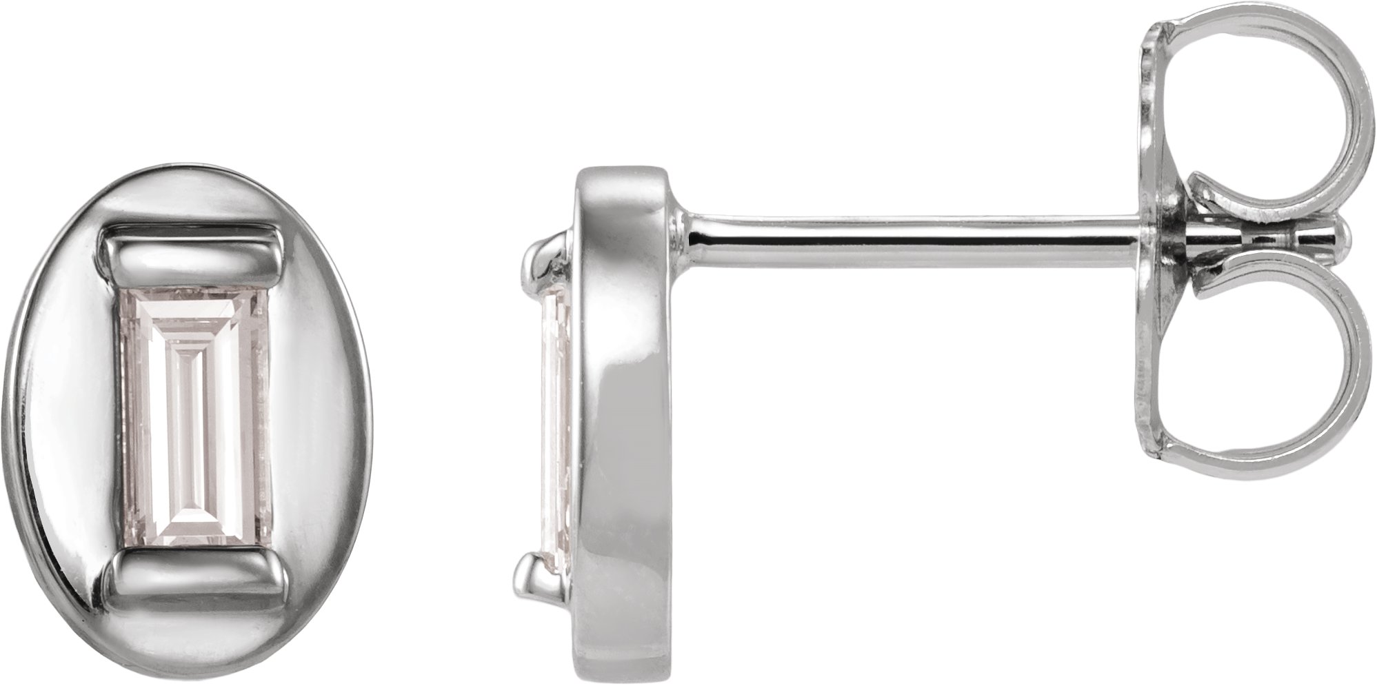 Straight Baguette Solitaire Earrings