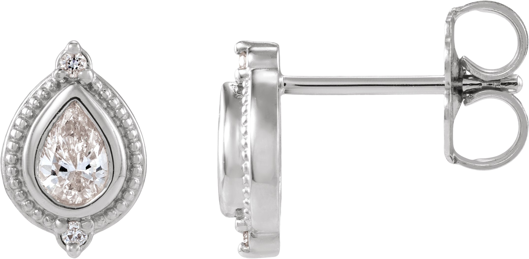 Bezel-Set Accented Vintage-Inspired Earrings