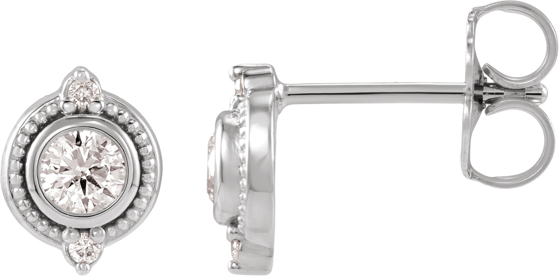 Bezel-Set Accented Vintage-Inspired Earrings