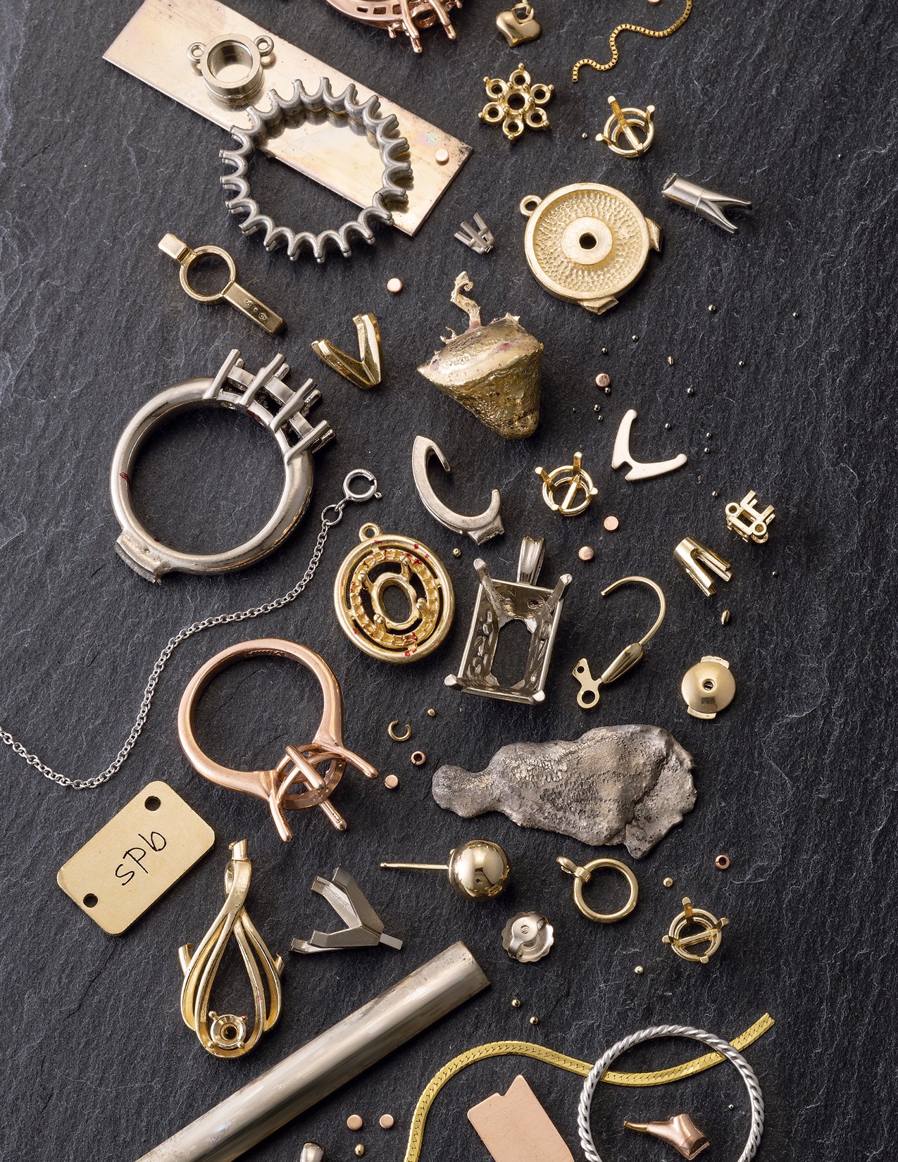Clean precious metal scrap examples