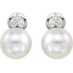 Diamond Semi-mount Earrings for Pearl