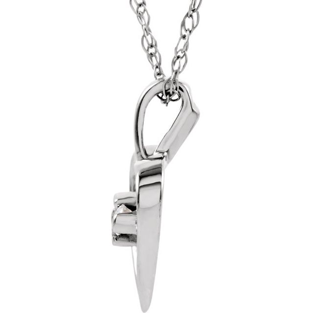14K White .03 CTW Natural Diamond Heart 18 Necklace