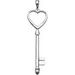 Sterling Silver 49x13 mm Key & Heart Pendant