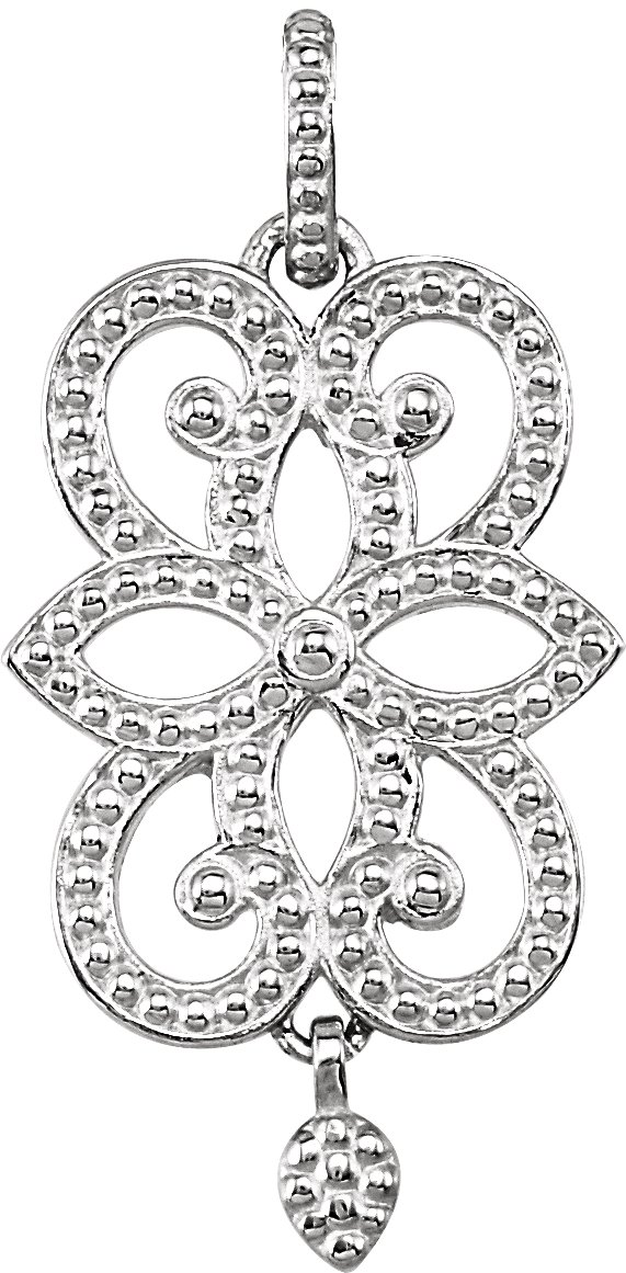 14K White Floral Inspired Pendant Ref. 3390371