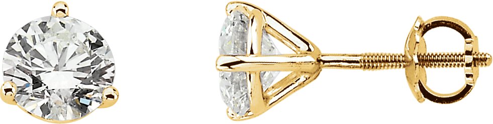 14K Yellow 3/4 CTW Natural Diamond Earrings