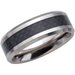 Tungsten 8 mm Beveled-Edge Band with Black Carbon Fiber Center Size 10