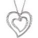 14K White 1/10 CTW Natural Diamond Heart 18