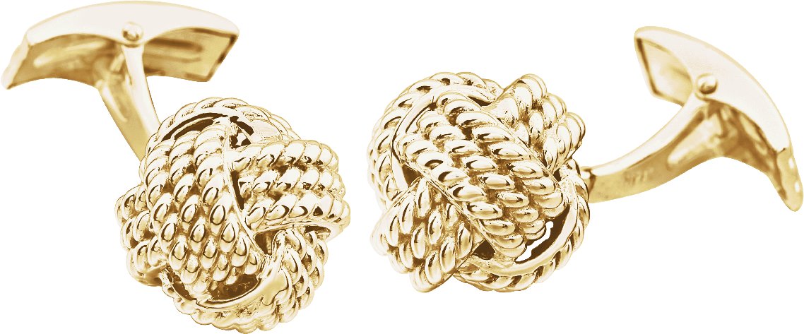 14K Yellow Knot Cuff Links