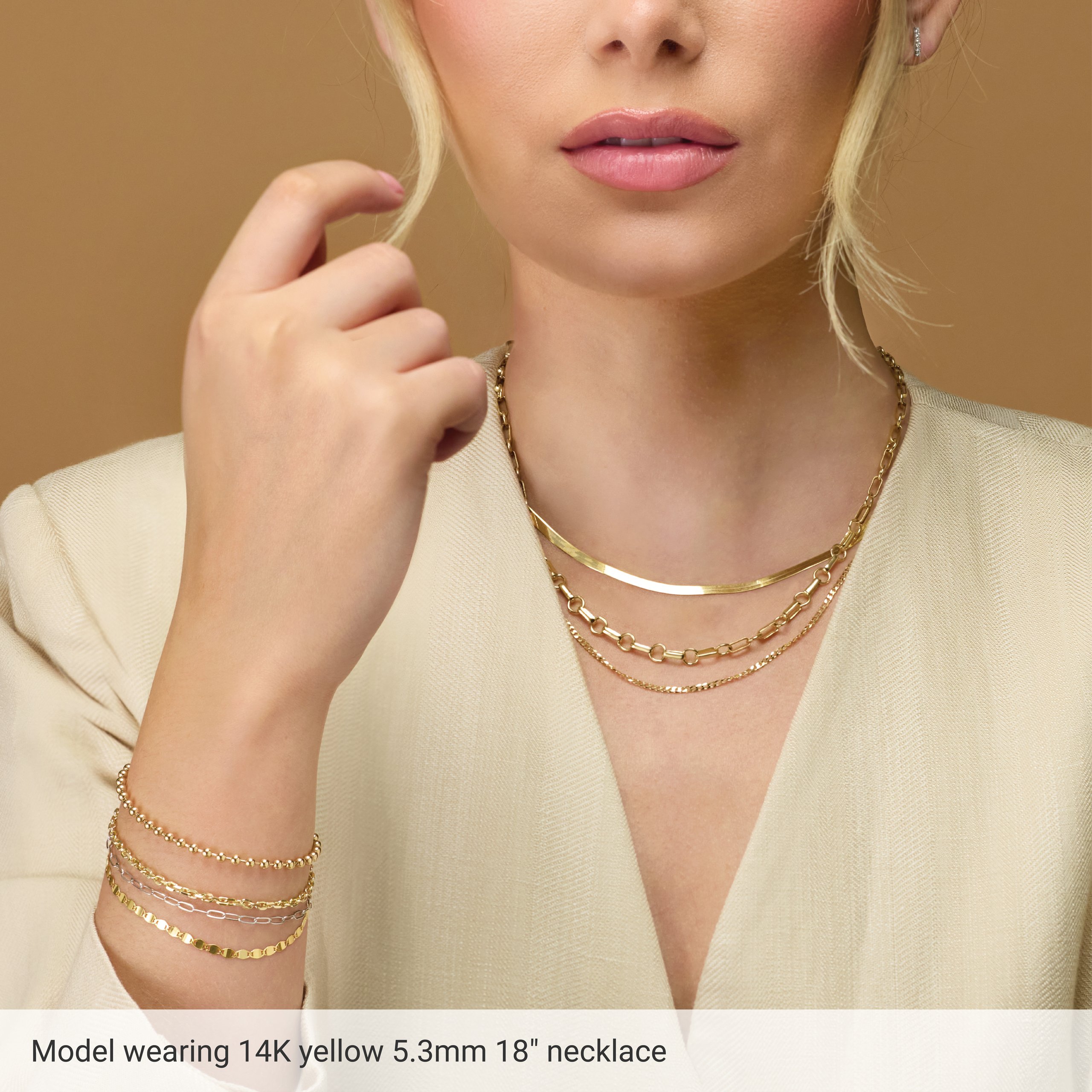 14K Yellow Gold-Filled 5.3 mm Paperclip-Style 16 Chain