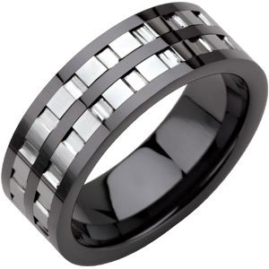Ceramic Couture® & Tungsten 8 mm Band Size 7.5  