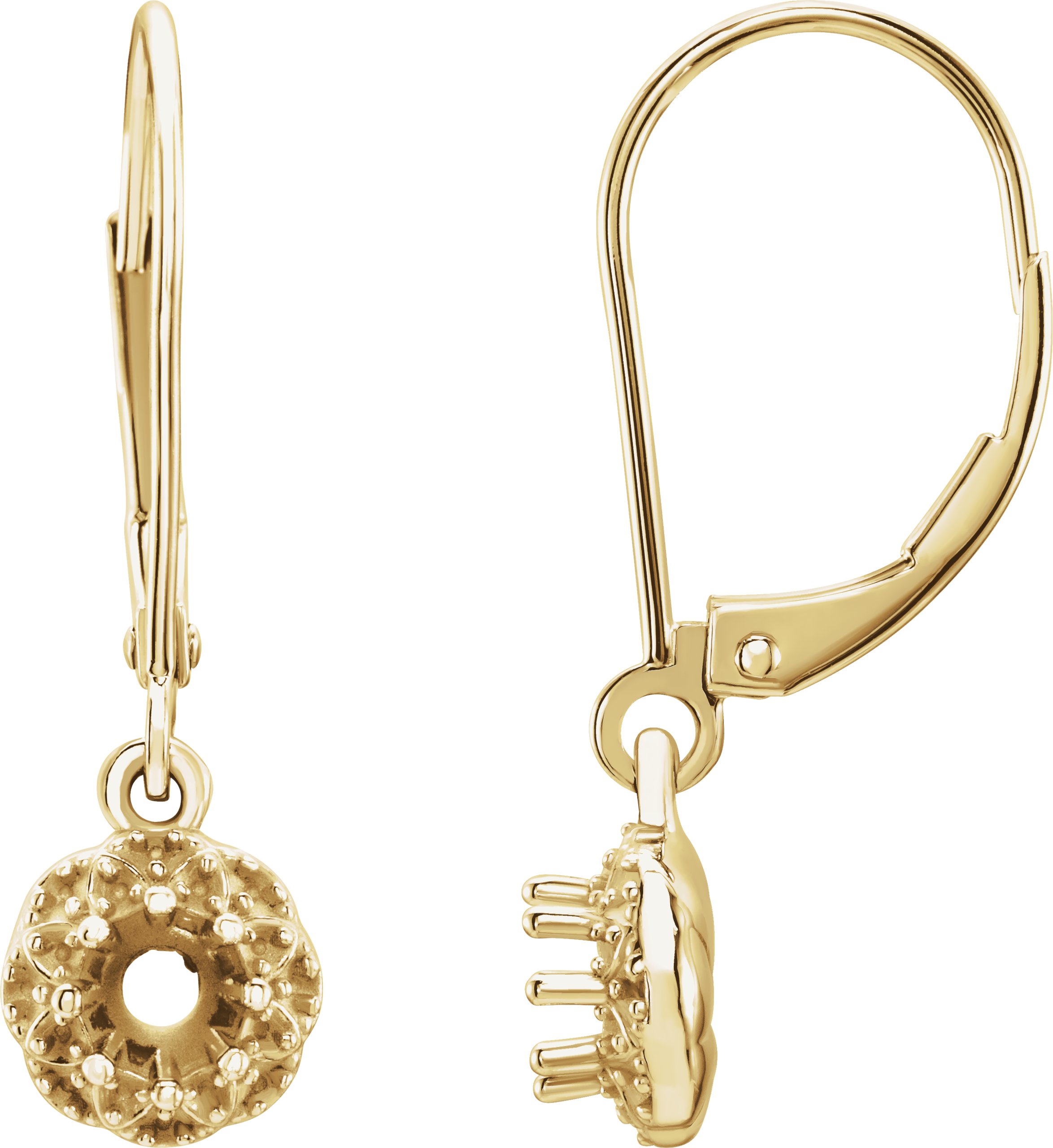 Round Vintage-Inspired Earring Mounting