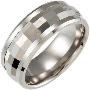 Tungsten 8.3 mm Faceted Rotating Band Size 9
