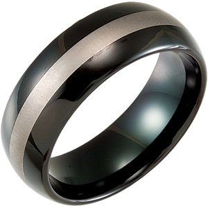 Tungsten 8.3 mm Band with Black Immersion Plating Size 12