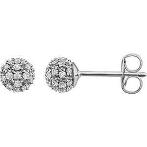 14K White 1/4 CTW Natural Diamond Cluster Earrings