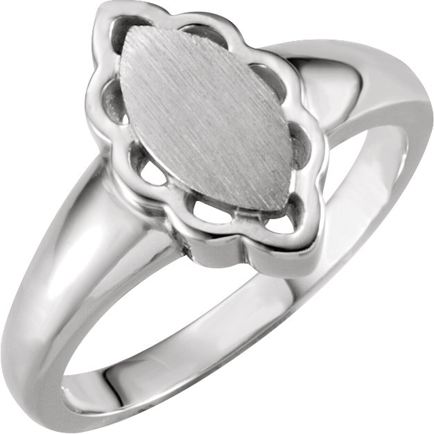14.3x5.4 mm Marquise Signet Ring