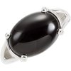 Sterling Silver Cabochon Onyx Ring Ref 2934292