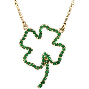 14K Yellow Tsavorite Garnet 16 inch Necklace Ref 2934197